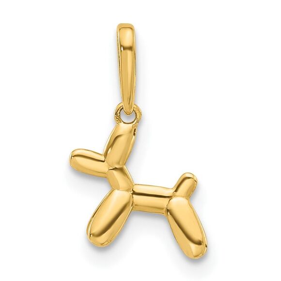 Kazi Luxury 14k Yellow Gold Polished 3D Balloon Puppy Pendant Charm